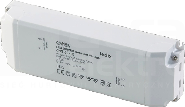 ZNS-50-12 12VDC 50W Zasilacz LED slim