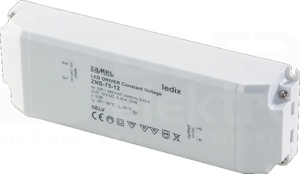 ZNS-75-12 12VDC 75W Zasilacz LED slim