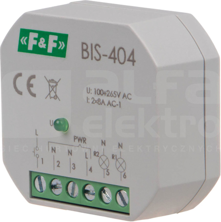 BIS-404 2x10A fi60 180-240V PRZEKAŹNIK BISTABILNY