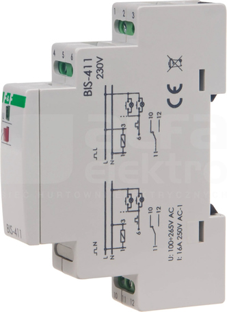 BIS-411 16A TH35 180-240VAC PRZEKAŹNIK BISTABILNY