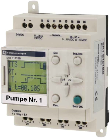 SR1B121BD 24VDC ZELIO LOGIC 6IN DIG 2ANAL.4 OUT 8A CLOCK
