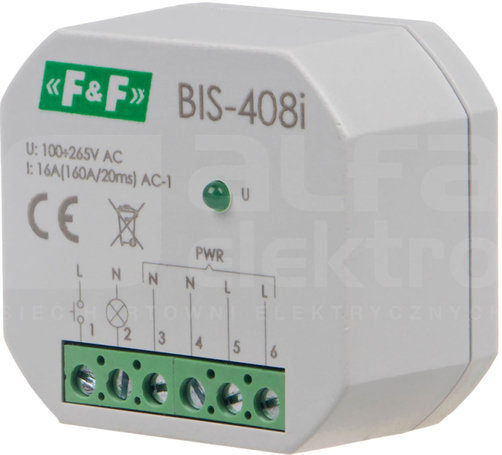 BIS-408I 1Z 16A FI60 100-265VAC Przekaźnik bistabilny