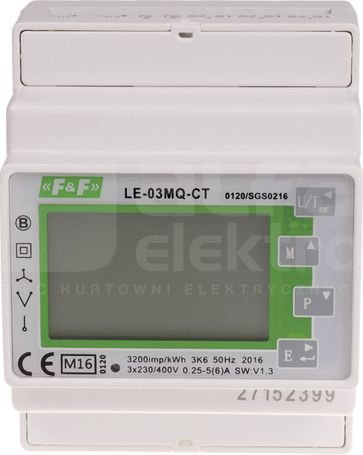 LE-03MQ-CT LICZNIK ENERGII 3-FAZ.DWUKIERUNKOWY POM.PÓŁPOŚREDNI