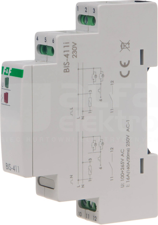 BIS-411-LED 16A TH35 165-265VAC PRZEKAŹNIK BISTABILNY