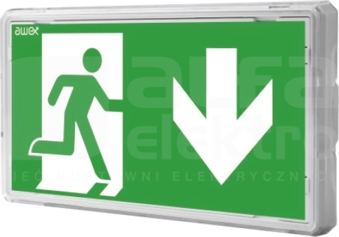 EXIT S LED 1W 125lm PT IP65 biała Oprawa awaryjna 2-zadaniowa przyc.testu