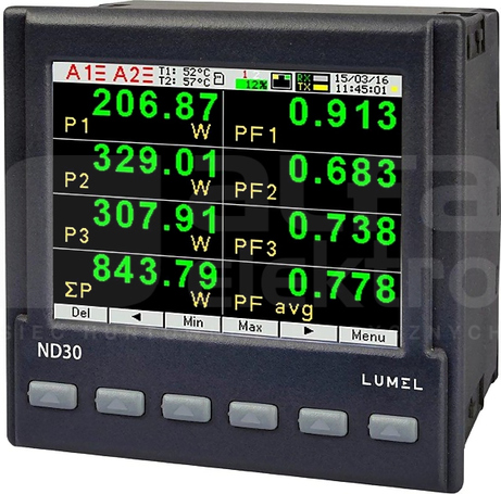 ND30 3x57,7/100V 3x230/400V RS485 Ethernet Analizator parametrów sieci