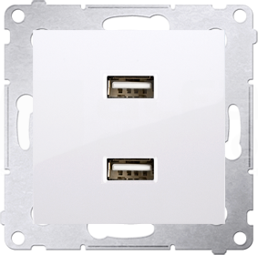 SIMON54 2,1A/5VDC biały Ładowarka 2xUSB