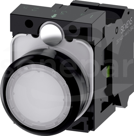 SIRIUS ACT 22mm 1NO z samop.biały Przycisk płaski podśw+bl.LED tworzywo