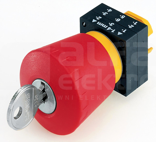 SIRIUS 22mm czerwony Przycisk grzybkowy