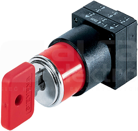 SIRIUS 22mm I-O-II czerwony Zamek OMR