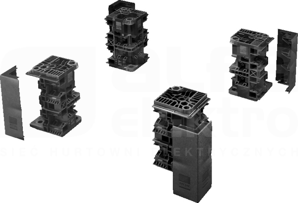 FLEX-BLOCK 200mm RAL9005 (4szt) Element narożny do cokołu