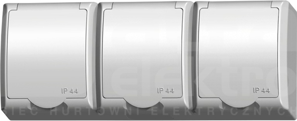 FALA 3x2P+Z SCHUKO IP44 biały Gniazdo potrójne