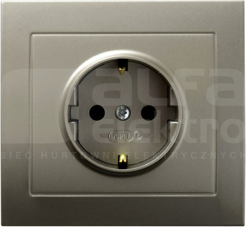 KIER 2P+Z SCHUKO IP20 satyna light Gniazdo pojedyncze