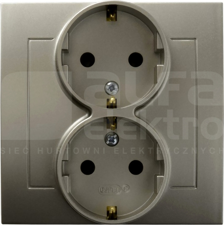 KIER 2x2P+Z SCHUKO IP20 satyna light Gniazdo podwójne
