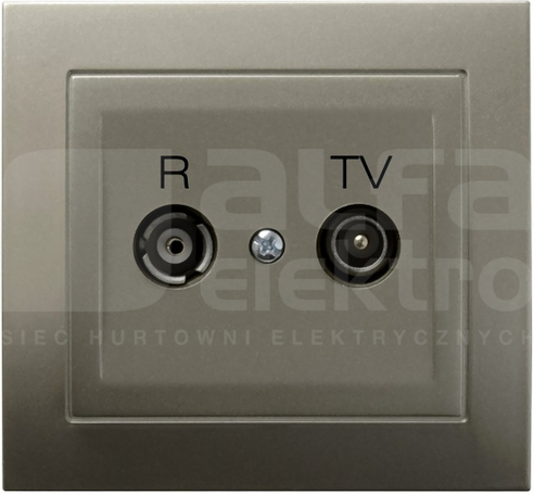 KIER 16dB satyna light Gniazdo RTV przelotowe