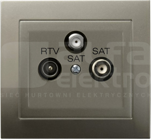 KIER 1,5dB satyna light Gniazdo RTV-SAT z 2 wyjśc.SAT
