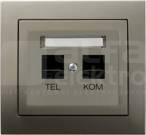 KIER RJ45kat.5e 8st.+RJ11 6st.satyna Gniazdo komputerowo-telefoniczne