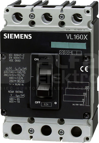 SENTRON 3P VL160X 25A Wyłącznik mocy