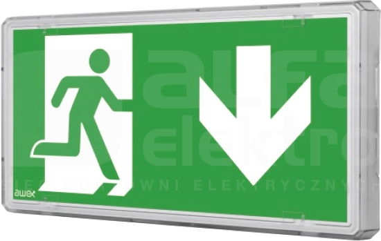 EXIT L LED 1W 3h AT biały Oprawa awaryjna 2-zadaniowa autotest