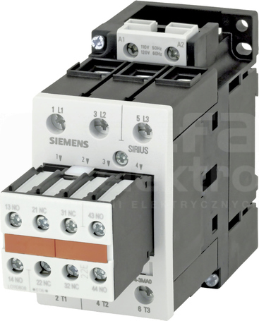 SIRIUS 50A 22kW 120V 60Hz 2NO+2NC Stycznik 3P