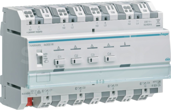 KNX e/s 4x300W 8-mod Ściemniacz uniwersalny