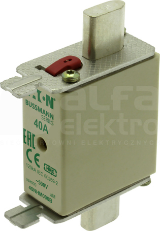WT/NH-000 aM 40A 500V Wkładka bezpiecznikowa NH podwójny wskaźnik