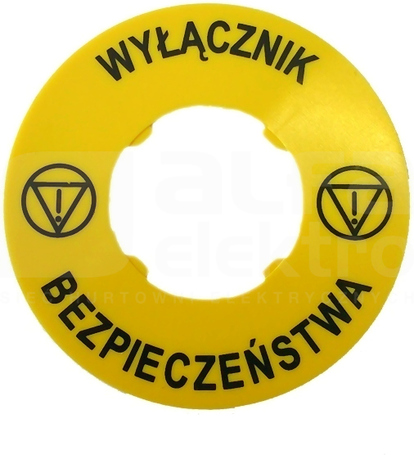 LPXAU122 WYŁĄCZNIK BEZPIECZEŃSTWA Pierścień przycisku grzybk.