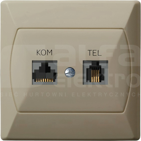 AKCENT RJ45 beżowy Gniazdo komputerowo-telefoniczne