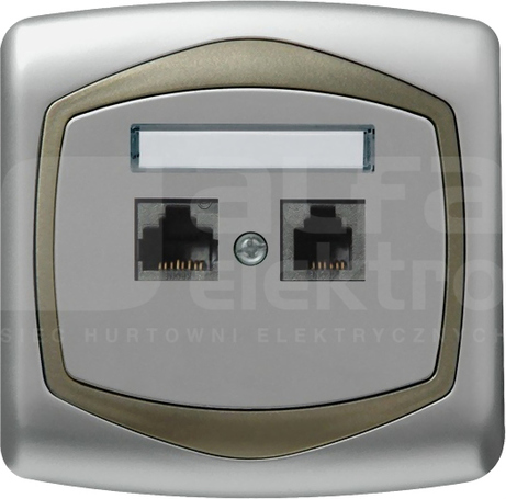 TON RJ45kat.5e 8st.+RJ11 4st.sreb/saty Gniazdo komputerowo-telefoniczne