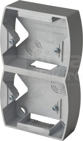 GAZELA wys.32mm srebro/tytan Puszka instalacyjna podwójna pionowa