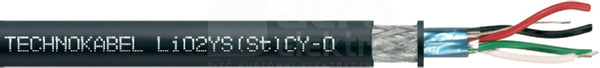 LiO2YS(St)CY-O 2x2x0,22c czarny Przewód do elektroniki ekranowany
