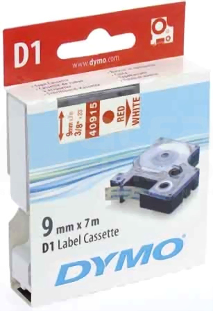 DYMO CZERWONO/BIAŁA TAŚMA D1 9mm*7mb(40915)