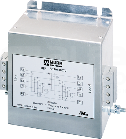 MEF 100A 4x500VAC Filtr EMC 3-fazowy 1-poziomowy