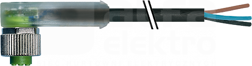 M12PVC-OB 4x0,34 5m Przewód PVC z wtykiem
