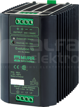 EVOLUTION 360-520VAC/22-28VDC 10A Zasilacz impulsowy 3-fazowy