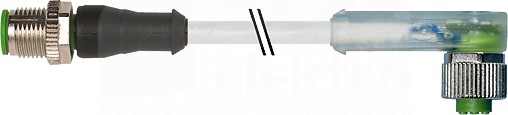 M12/M12 PUR-OB 4x0,34 2m LED szary Przewód czujnikowy męski /żeński