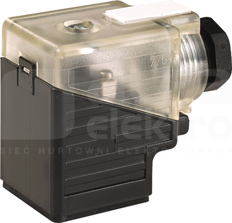 SVS 18mm 230V M16x1,5 LED+VDR Wtyk zaworowy typ A skręcalny zaciski śrubowe
