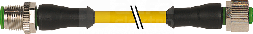 M12/M12 PUR-OB 4x0,34 5m żółty Przewód czujnikowy