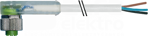 M12 PUR-OB 4x0,34 3m LED szary Przewód czujnikowy żeński kątowy
