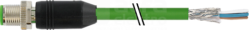 ETHERNET PUR-OB 2x2x0,34 zielony Przewód czujnikowy męski prosty ekranowany