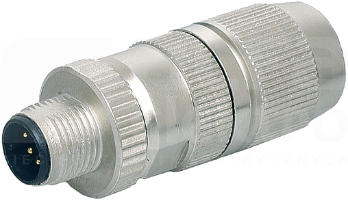 MOSA M12 4P 0,25- 0,34mm2 ETHERNET kod.D Wtyk męski prosty zaciski nożowe ekranowany