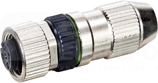 MOSA M12 4P 0,14-0,34mm2 Wtyk żeński prosty zaciski nożowe