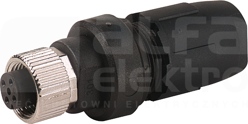 MOSA M12 4P 0,5-1,0mm2 Wtyk żeński prosty zaciski nożowe