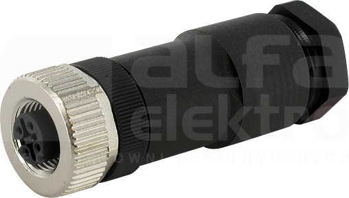 M12 4P Wtyk żeński prosty