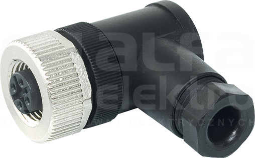 M12 4P max.0,75mm2 4-6mm Wtyk żeński kątowy zaciski śrubowe