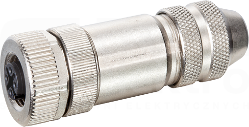 M12 8P max.0,5mm2 6-8mm Wtyk żeński prosty zaciski śrubowe ekranowany