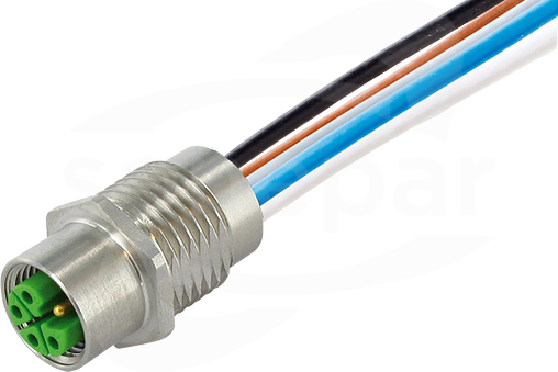 M12 PUR 5x1,5 1m Złącze panelowe żeńskie