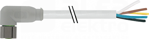 M8 PVC 4x0,25 5m szary Konektor żeński kątowy