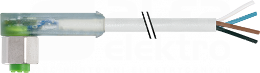M12 PVC-OB 4x0,34 7,5m LED szary V4A Przewód czujnikowy żeński kątowy