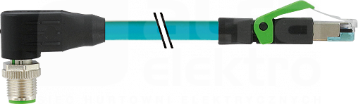 TPE 2x2X24AWG SF/UTP kat.5e bu UL/CSA. CM 0,6m Przewód M12 prosty